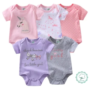 5pc Girls Short Sleeve Romper
