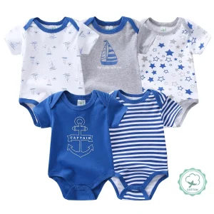 5pcs Baby Boy Triangle Rompers